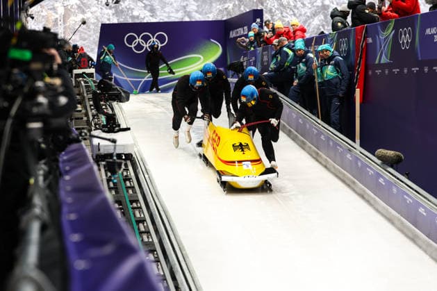 Milano Cortina 2026 - XXV Olympic Winter games, Winterspiele,Spiele, Summer games Cortina D Ampezzo - Italy Thursday , February 19 , 2026 Bobsleigh - Men s 4-man - Official training FRIEDRICH Francesco (GER)  Copyright: xLucianoxMariaxBisi IPAxSportx xipa-agency.netx xx IPA_71736487 IPA_Agency_IPA71736487