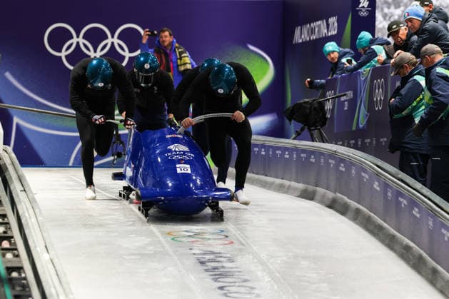Milano Cortina 2026 - XXV Olympic Winter games, Winterspiele,Spiele, Summer games Cortina D Ampezzo - Italy Thursday , February 19 , 2026 Bobsleigh - Men s 4-man - Official training HALL Brad (GBR)  Copyright: xLucianoxMariaxBisi IPAxSportx xipa-agency.netx xx IPA_71736609 IPA_Agency_IPA71736609