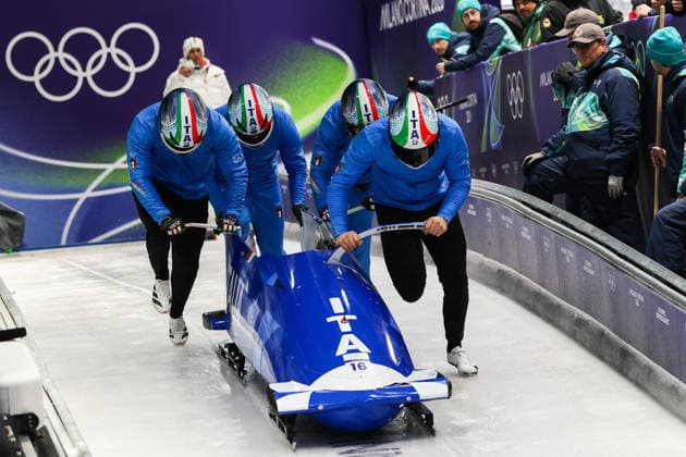 Milano Cortina 2026 - XXV Olympic Winter games, Winterspiele,Spiele, Summer games Cortina D Ampezzo - Italy Thursday , February 19 , 2026 Bobsleigh - Men s 4-man - Official training BAUMGARTNER Patrick (ITA)  Copyright: xLucianoxMariaxBisi IPAxSportx xipa-agency.netx xx IPA_71736909 IPA_Agency_IPA71736909