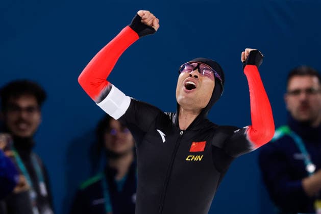 2026-02-19 Speed skating, Eisschnelllauf - Milano Cortina 2026 Winter Olympics - Day 13 MILAN, ITALY - FEBRUARY 19: Zhongyan Ning of China reacts after competing in the Men s 1500m during Day 13 of Speed Skating - Milano Cortina 2026 Winter Olympics at Milano Speed Skating Stadium on February 19, 2026 in Milan, Italy. (Photo by Joris Verwijst BSR Agency) Milan Italy Content not available for redistribution in The Netherlands directly or indirectly through any third parties. Copyright: xBSRxAgencyx