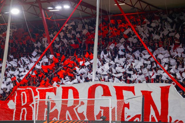 UEFA Europa League SK Brann Bologna Bergen 20260219 Brann supporters in the UEFA Europa Leauge match between SK Brann and Bologna at Brann Stadium Photo Paul S Amundsen NTB Bergen Norway EDITORIAL USE ONLY RESTRICTED USE FOR BETTING COMPANIES  Copyright: xPaulxS.xAmundsenx xNTBx