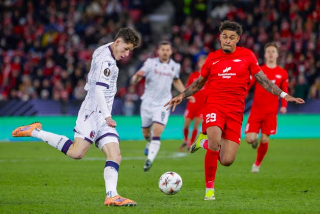 UEFA Europa League SK Brann Bologna Bergen 20260219 Branns Noah Holm in the UEFA Europa League match between SK Brann and Bologna at Brann Stadium Photo Paul S Amundsen NTB Bergen Norway EDITORIAL USE ONLY RESTRICTED USE FOR BETTING COMPANIES  Copyright: xPaulxS.xAmundsenx xNTBx