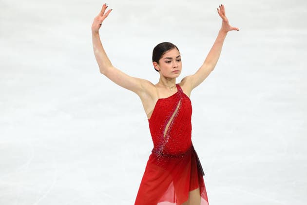 February 19, 2026, Milan, Lombardy, Italy: ADELIIA PETROSIAN of Individual Neutral Athletes (AIN) warms up before skating her Women s Single Skating free program in the Figure skating, Eiskunstlauf at the Milano Cortina 2026 Winter Olympic Games, Olympische Spiele, Olympia, OS Olympics 2026: Milano Cortina: Figure Skating Women Single Skating  - ZUMAc179 20260219_oly_c179_086 Copyright: xMickaelxChavetx