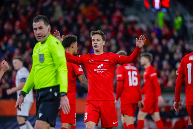 UEFA Europa League SK Brann Bologna Bergen 20260219 Branns Felix Horn Myhre in the UEFA Europa League match between SK Brann and Bologna at Brann Stadium Photo Paul S Amundsen NTB Bergen Norway EDITORIAL USE ONLY RESTRICTED USE FOR BETTING COMPANIES  Copyright: xPaulxS.xAmundsenx xNTBx