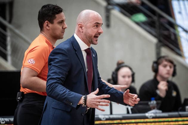Milenko Bogicevic (Syntainics MBC, Head-Coach) GER, MHP Riesen Ludwigsburg vs. Syntainics MBC, Basketball Bundesliga, easycredit BBL, 21. Spieltag, Spielzeit 2025 2026, 19.02.2026 GER, MHP Riesen Ludwigsburg vs. Syntainics MBC, Basketball Bundesliga, easycredit BBL, 21. Spieltag, Spielzeit 2025 2026, 19.02.2026 Ludwigsburg Copyright: xSandyxDinkelackerx EP_SDR