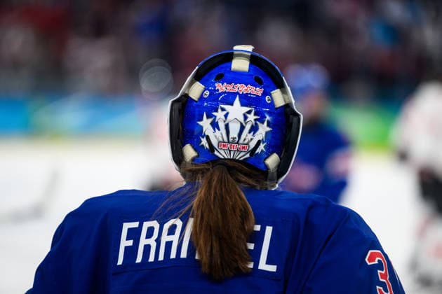 260219 The back of goaltender Aerin Frankel of USA in the women s Ice hockey, Eishockey final game between USA and Canada during day 13 of the 2026 Winter Olympics on February 19, 2026 in Milan. Photo: Carl Sandin BILDBYRAN kod CS EW0643 ishockey ice hockey Olympic Games, Olympische Spiele, Olympia, OS olympics winter olympics os ol olympiska spel vinter-os olympiske leker milano cortina 2026 milan cortina 2026 milano cortina 2026 olympic games milano cortina 2026 winter olympic games milano cortina-os milano cortina-ol vinter-ol 13 bbeng dam usa kanada canada final *** 260219 The back of goaltender Aerin Frankel of USA in the women s ice hockey final game between USA and Canada during day 13 of the 2026 Winter Olympics on February 19, 2026 in Milan Photo Carl Sandin BILDBYRAN kod CS EW0643 ishockey ice hockey olympic games olympics winter olympics os ol olympiska spel vinter os olympiske leker milano cortina 2026 milan cortina 2026 milano cortina 2026 olympic games milano cortina 2026 winter olympic games milano cortina os milano cortina ol vinter ol 13 bbeng dam usa kanada canada final  Copyright: CARLxSANDIN BB260219CS068