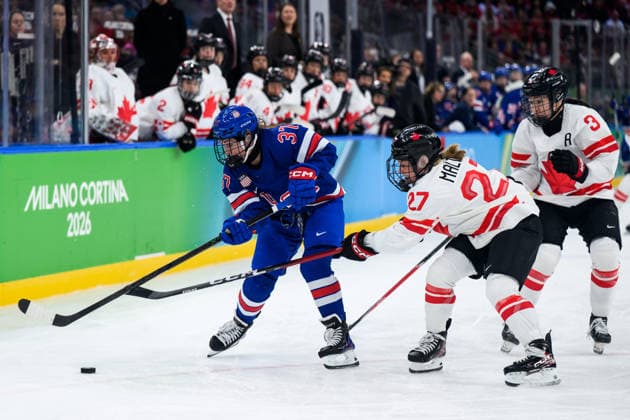 260219 Abbey Murphy of USA and Emma Maltais and Jocelyne Larocque of Canada in the women s Ice hockey, Eishockey final game between USA and Canada during day 13 of the 2026 Winter Olympics on February 19, 2026 in Milan. Photo: Emma Wallskog BILDBYRAN kod EW EW0643 ishockey ice hockey Olympic Games, Olympische Spiele, Olympia, OS olympics winter olympics os ol olympiska spel vinter-os olympiske leker milano cortina 2026 milan cortina 2026 milano cortina 2026 olympic games milano cortina 2026 winter olympic games milano cortina-os milano cortina-ol vinter-ol 13 bbeng dam usa kanada canada final *** 260219 Abbey Murphy of USA and Emma Maltais and Jocelyne Larocque of Canada in the women s ice hockey final game between USA and Canada during day 13 of the 2026 Winter Olympics on February 19, 2026 in Milan Photo Emma Wallskog BILDBYRAN kod EW EW0643 ishockey ice hockey olympic games olympics winter olympics os ol olympiska spel vinter os olympiske leker milano cortina 2026 milan cortina 2026 milano cortina 2026 olympic games milano cortina 2026 winter olympic games milano cortina os milano cortina ol vinter ol 13 bbeng dam usa kanada canada final  Copyright: EMMAxWALLSKOG BB260219EW085