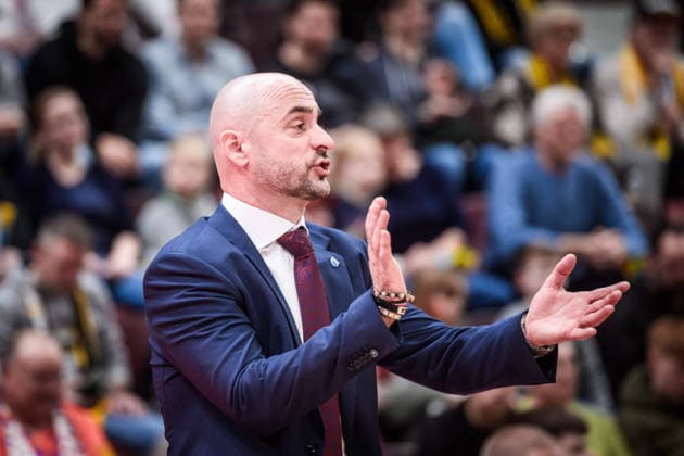 Milenko Bogicevic (Syntainics MBC, Head-Coach) GER, MHP Riesen Ludwigsburg vs. Syntainics MBC, Basketball Bundesliga, easycredit BBL, 21. Spieltag, Spielzeit 2025 2026, 19.02.2026 GER, MHP Riesen Ludwigsburg vs. Syntainics MBC, Basketball Bundesliga, easycredit BBL, 21. Spieltag, Spielzeit 2025 2026, 19.02.2026 Ludwigsburg Copyright: xSandyxDinkelackerx EP_SDR