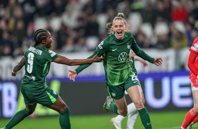 ITA, Wolfsburg, Juventus Turin vs VfL Wolfsburg, Women s Champions League, Fussball, UEFA, Spielzeit 2025 2026, Allianz Stadium, Playoffs, Rückspiel im Bild: Vivien Endemann (VfL Wolfsburg Frauen 25), 1:0, Tor, Jubel und Freude, Emotionen DFB DFL REGULATIONS PROHIBIT ANY USE OF PHOTOGRAPHS AS IMAGE SEQUENCES AND OR QUASI-VIDEO, 19.02.2026 Copyright: HMBxMedia HendrikxHamelau