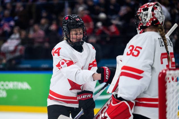260219 Renata Fast and goaltender Ann-Renee Desbiens of Canada in the women s Ice hockey, Eishockey final game between USA and Canada during day 13 of the 2026 Winter Olympics on February 19, 2026 in Milan. Photo: Emma Wallskog BILDBYRAN kod EW EW0643 ishockey ice hockey Olympic Games, Olympische Spiele, Olympia, OS olympics winter olympics os ol olympiska spel vinter-os olympiske leker milano cortina 2026 milan cortina 2026 milano cortina 2026 olympic games milano cortina 2026 winter olympic games milano cortina-os milano cortina-ol vinter-ol 13 bbeng dam usa kanada canada final *** 260219 Renata Fast and goaltender Ann Renee Desbiens of Canada in the women s ice hockey final game between USA and Canada during day 13 of the 2026 Winter Olympics on February 19, 2026 in Milan Photo Emma Wallskog BILDBYRAN kod EW EW0643 ishockey ice hockey olympic games olympics winter olympics os ol olympiska spel vinter os olympiske leker milano cortina 2026 milan cortina 2026 milano cortina 2026 olympic games milano cortina 2026 winter olympic games milano cortina os milano cortina ol vinter ol 13 bbeng dam usa kanada canada final  Copyright: EMMAxWALLSKOG BB260219EW091