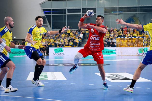 Kielce 19.02.2026. Pilka reczna EHF Liga Mistrzow sezon 2025 2026 kolejka 11 mecz: Industria Kielce - One Veszprem --- Handball EHF Champions League season 2025 2026 round 11 match between Industria Kielce and One Veszprem at Hala Legionow in Kielce, Poland Ahmed Hesham Elsayed Moham Fot. Igor Jakubowski Arena Akcji NEWSPIX.PL --- newspix.pl 