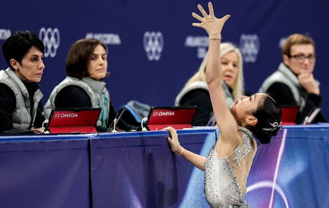 ITALY, MILAN - FEBRUARY 19, 2026: Ruiyang Zhang of China performs her routine in the women s singles free skating programme at the 2026 Winter Olympic Games, Olympische Spiele, Olympia, OS at Milano Ice Skating Arena. Peter Kovalev TASS  88962778