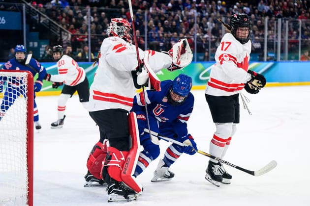 260219 goaltender Ann-Renee Desbiens of Canada and Britta Curl of USA in the women s Ice hockey, Eishockey final game between USA and Canada during day 13 of the 2026 Winter Olympics on February 19, 2026 in Milan. Photo: Carl Sandin BILDBYRAN kod CS EW0643 ishockey ice hockey Olympic Games, Olympische Spiele, Olympia, OS olympics winter olympics os ol olympiska spel vinter-os olympiske leker milano cortina 2026 milan cortina 2026 milano cortina 2026 olympic games milano cortina 2026 winter olympic games milano cortina-os milano cortina-ol vinter-ol 13 bbeng dam usa kanada canada final *** 260219 goaltender Ann Renee Desbiens of Canada and Britta Curl of USA in the women s ice hockey final game between USA and Canada during day 13 of the 2026 Winter Olympics on February 19, 2026 in Milan Photo Carl Sandin BILDBYRAN kod CS EW0643 ishockey ice hockey olympic games olympics winter olympics os ol olympiska spel vinter os olympiske leker milano cortina 2026 milan cortina 2026 milano cortina 2026 olympic games milano cortina 2026 winter olympic games milano cortina os milano cortina ol vinter ol 13 bbeng dam usa kanada canada final  Copyright: CARLxSANDIN BB260219CS090