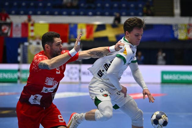 Dinamo Bucharest and Fuchse Berlin, EHF Champions League LICHTLEIN Nils of Fuchse Berlin reacts during the EHF Champions League Men 2025 26 Group Phase game between Dinamo Bucharest and Fuchse Berlin, in Bucharest, February 19, 2026. Copyright: xAlexxNicodimx