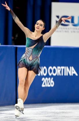 ITALY, MILAN - FEBRUARY 19, 2026: Lara Naki Gutmann of Italy performs her routine in the women s singles free skating programme at the 2026 Winter Olympic Games, Olympische Spiele, Olympia, OS at Milano Ice Skating Arena. Peter Kovalev TASS  88963910
