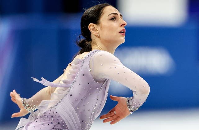 ITALY, MILAN - FEBRUARY 19, 2026: Julia Sauter of Romania performs her routine in the women s singles free skating programme at the 2026 Winter Olympic Games, Olympische Spiele, Olympia, OS at Milano Ice Skating Arena. Peter Kovalev TASS  88964564