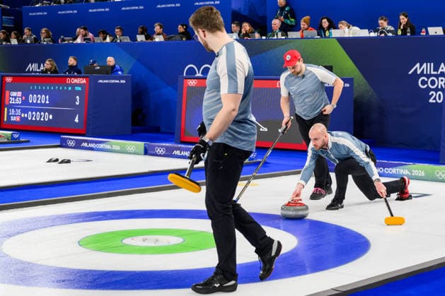 260219 Bendik Ramsfjell, Martin Sesaker and Magnus Ramsfjell of Norway compete in a men s semifinal curling match between Canada and Norway during day 13 of the 2026 Winter Olympics on February 19, 2026 in Cortina. Photo: Jon Olav Nesvold BILDBYRAN COP 217 JE0125 curling Olympic Games, Olympische Spiele, Olympia, OS olympics winter olympics os ol olympiska spel vinter-os olympiske leker milano cortina 2026 milan cortina 2026 milano cortina 2026 olympic games milano cortina 2026 winter olympic games milano cortina-os milano cortina-ol vinter-ol 13 bbeng kanada canada norge norway *** 260219 Bendik Ramsfjell, Martin Sesaker and Magnus Ramsfjell of Norway compete in a men s semifinal curling match between Canada and Norway during day 13 of the 2026 Winter Olympics on February 19, 2026 in Cortina Photo Jon Olav Nesvold BILDBYRAN COP 217 JE0125 curling olympic games olympics winter olympics os ol olympiska spel vinter os olympiske leker milano cortina 2026 milan cortina 2026 milano cortina 2026 olympic games milano cortina 2026 winter olympic games milano cortina os milano cortina ol vinter ol 13 bbeng kanada canada norge norway  Copyright: JONxOLAVxNESVOLD BB260219JE001