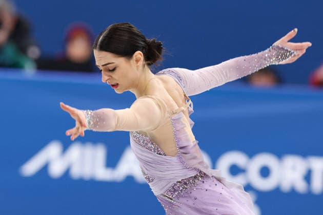Winter Olympics - Women Single Skating Free Skating Julia Sauter of Team Romania competes in Women s Single Figure skating, Eiskunstlauf Free Skating on day thirteen of the Milano Cortina 2026 Winter Olympic Games, Olympische Spiele, Olympia, OS at Milano Ice Skating Arena on February 19, 2026 in Milan, Italy. Photo by Alexis Jumeau ABACAPRESS.COM Milan Italy  Copyright: xJumeauxAlexis ABACAx