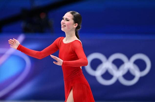 Belgian figure skater Nina Pinzarrone reacts during the free program of the Women s Figure skating, Eiskunstlauf competition at the Milano Cortina 2026 Olympic Winter games, Winterspiele,Spiele, Summer games on Thursday 19 February 2026 in Milan, Italy. The XXV Winter Olympics take place from 6 to 22 February 2026 in Italy. JASPERxJACOBS  x164253629x