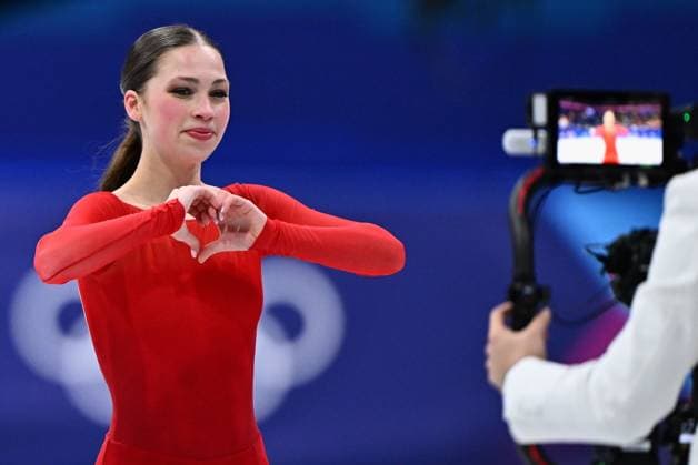 Belgian figure skater Nina Pinzarrone reacts during the free program of the Women s Figure skating, Eiskunstlauf competition at the Milano Cortina 2026 Olympic Winter games, Winterspiele,Spiele, Summer games on Thursday 19 February 2026 in Milan, Italy. The XXV Winter Olympics take place from 6 to 22 February 2026 in Italy. JASPERxJACOBS  x164253878x
