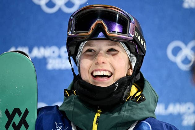 2026 WINTER Olympic Games, Olympische Spiele, Olympia, OS Indra Brown of Australia waits for her score following her second run in the Women™s Freeski Halfpipe qualifier at Livigno Snow Park, on day 13 of the 2026 Milano Cortina Winter Olympic Games in Italy, Wednesday, February 18, 2026. ( NO ARCHIVING LIVIGNO SONDRIO ITALY  Copyright: xDANxHIMBRECHTSx 20260220145403762219