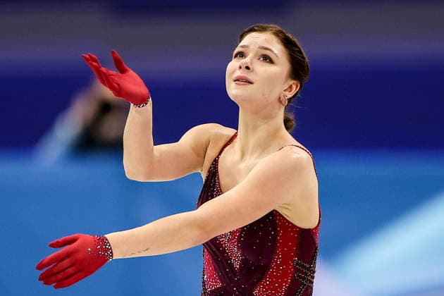 ITALY, MILAN - FEBRUARY 19, 2026: Sofia Samodelkina of Kazakhstan performs her routine in the women s singles free skating programme at the 2026 Winter Olympic Games, Olympische Spiele, Olympia, OS at Milano Ice Skating Arena. Peter Kovalev TASS  88966614