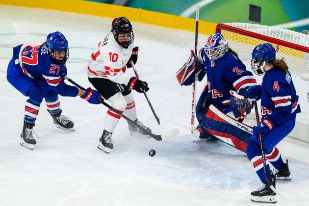 260219 Taylor Heise, goaltender Aerin Frankel and Caroline Harvey of USA against Sarah Fillier of Canada in the women s Ice hockey, Eishockey final game between USA and Canada during day 13 of the 2026 Winter Olympics on February 19, 2026 in Milan. Photo: Carl Sandin BILDBYRAN kod CS EW0643 ishockey ice hockey Olympic Games, Olympische Spiele, Olympia, OS olympics winter olympics os ol olympiska spel vinter-os olympiske leker milano cortina 2026 milan cortina 2026 milano cortina 2026 olympic games milano cortina 2026 winter olympic games milano cortina-os milano cortina-ol vinter-ol 13 bbeng dam usa kanada canada final *** 260219 Taylor Heise, goaltender Aerin Frankel and Caroline Harvey of USA against Sarah Fillier of Canada in the women s ice hockey final game between USA and Canada during day 13 of the 2026 Winter Olympics on February 19, 2026 in Milan Photo Carl Sandin BILDBYRAN kod CS EW0643 ishockey ice hockey olympic games olympics winter olympics os ol olympiska spel vinter os olympiske leker milano cortina 2026 milan cortina 2026 milano cortina 2026 olympic games milano cortina 2026 winter olympic games milano cortina os milano cortina ol vinter ol 13 bbeng dam usa kanada canada final  Copyright: CARLxSANDIN BB260219CS115