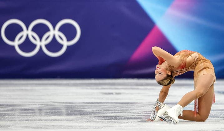 ITALY, MILAN - FEBRUARY 19, 2026: Loena Hendrickx of Belgium performs her routine in the women s singles free skating programme at the 2026 Winter Olympic Games, Olympische Spiele, Olympia, OS at Milano Ice Skating Arena. Peter Kovalev TASS  88968502