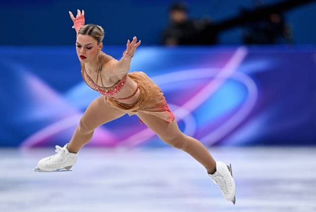 Belgian figure skater Loena Hendrickx pictured in action during the free program of the Women s Figure skating, Eiskunstlauf competition at the Milano Cortina 2026 Olympic Winter games, Winterspiele,Spiele, Summer games on Thursday 19 February 2026 in Milan, Italy. The XXV Winter Olympics take place from 6 to 22 February 2026 in Italy. JASPERxJACOBS  x164258923x