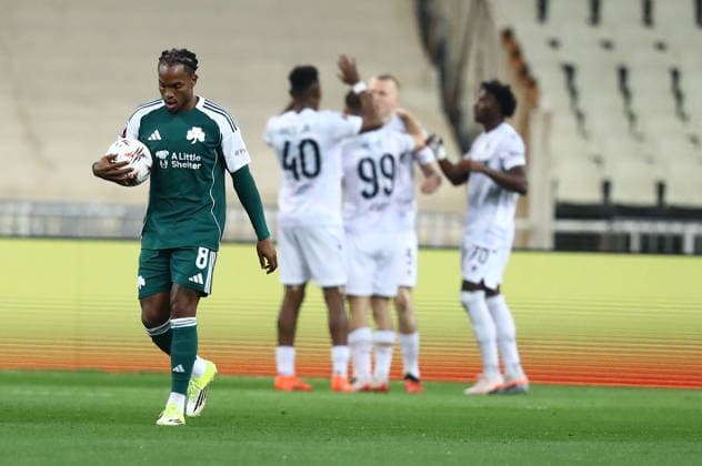 UEFA Europa League - Panathinaikos FC vs Victoria Plzen -Denis ViÅ¡inskÃ½ of Victoria Plzen celebrate at the background with his teamates after scoring during the UEFA Europa League Play-Offs 1st leg soccer match between Panathinaikos FC and Victoria Plzen in Olympic Athletic Center of Athens Spyros Louis , Athens, Greece, on 19 February 2026. IMAGO ONE INCH PRODUCTIONS ATHENS GREECE Copyright: xONExINCHxPRODUCTIONSx 6861950