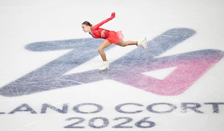(260219) -- MILAN, Feb. 19, 2026 -- Mariia Seniuk of Israel competes during the free skating match of Figure skating, Eiskunstlauf women single skating at the Milan-Cortina 2026 Olympic Winter games, Winterspiele,Spiele, Summer games in Milan, Italy, Feb. 19, 2026. ) (MICO2026)ITALY-MILAN-OLYMPIC WINTER GAMES-FIGURE SKATING-WOMEN SINGLE SKATING-FREE SKATING ChengxMin 