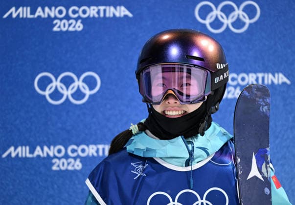 (260219) -- LIVIGNO, Feb. 19, 2026 -- Liu Yishan of China reacts during the qualification of freestyle skiing women s freeski halfpipe at the Milan-Cortina 2026 Olympic Winter games, Winterspiele,Spiele, Summer games in Livigno, Italy, Feb. 19, 2026. ) (MICO2026)ITALY-LIVIGNO-OLYMPIC WINTER GAMES-FREESTYLE SKIING-WOMEN S FREESKI HALFPIPE-QUALIFICATION WuxHuiwo 