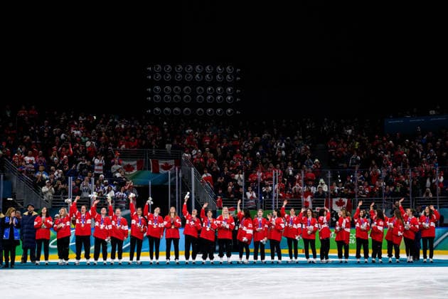 260219 Team Switzerland celebrate as they are handed their bronze medals at the medal ceremony after the women s Ice hockey, Eishockey final game between USA and Canada during day 13 of the 2026 Winter Olympics on February 19, 2026 in Milan. Photo: Emma Wallskog BILDBYRAN kod EW EW0643 ishockey ice hockey Olympic Games, Olympische Spiele, Olympia, OS olympics winter olympics os ol olympiska spel vinter-os olympiske leker milano cortina 2026 milan cortina 2026 milano cortina 2026 olympic games milano cortina 2026 winter olympic games milano cortina-os milano cortina-ol vinter-ol 13 bbeng dam usa kanada canada final jubel *** 260219 Team Switzerland celebrate as they are handed their bronze medals at the medal ceremony after the women s ice hockey final game between USA and Canada during day 13 of the 2026 Winter Olympics on February 19, 2026 in Milan Photo Emma Wallskog BILDBYRAN code EW EW0643 ice hockey ice hockey olympic games olympics winter olympics os ol olympic games winter os olympic games milano cortina 2026 milan cortina 2026 milano cortina 2026 olympic games milano cortina 2026 winter olympic games milano cortina os milano cortina ol olympic games winter ol 13 bbeng dam usa kanada canada final jubel  Copyright: EMMAxWALLSKOG BB260219EW137