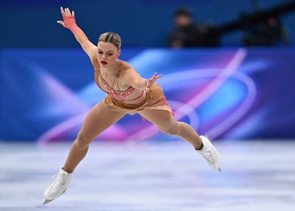 Belgian figure skater Loena Hendrickx pictured in action during the free program of the Women s Figure skating, Eiskunstlauf competition at the Milano Cortina 2026 Olympic Winter games, Winterspiele,Spiele, Summer games on Thursday 19 February 2026 in Milan, Italy. The XXV Winter Olympics take place from 6 to 22 February 2026 in Italy. JASPERxJACOBS  x164259544x
