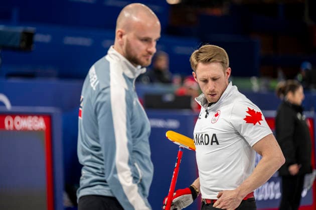 260219 Magnus Ramsfjell of Norway and Marc Kennedy of Canada compete in a men s semifinal curling match between Canada and Norway during day 13 of the 2026 Winter Olympics on February 19, 2026 in Cortina. Photo: Jon Olav Nesvold BILDBYRAN COP 217 JE0125 curling Olympic Games, Olympische Spiele, Olympia, OS olympics winter olympics os ol olympiska spel vinter-os olympiske leker milano cortina 2026 milan cortina 2026 milano cortina 2026 olympic games milano cortina 2026 winter olympic games milano cortina-os milano cortina-ol vinter-ol 13 bbeng kanada canada norge norway *** 260219 Magnus Ramsfjell of Norway and Marc Kennedy of Canada compete in a men s semifinal curling match between Canada and Norway during day 13 of the 2026 Winter Olympics on February 19, 2026 in Cortina Photo Jon Olav Nesvold BILDBYRAN COP 217 JE0125 curling olympic games olympics winter olympics os ol olympiska spel vinter os olympiske leker milano cortina 2026 milan cortina 2026 milano cortina 2026 olympic games milano cortina 2026 winter olympic games milano cortina os milano cortina ol vinter ol 13 bbeng kanada canada norge norway  Copyright: JONxOLAVxNESVOLD BB260219JE026
