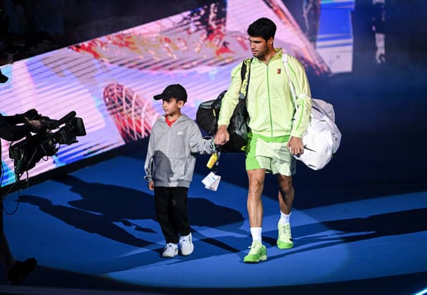 Qatar ExxonMobil Open 2026 Carlos Alcaraz (ESP) with QTF Kids Carlos Alcaraz (ESP)