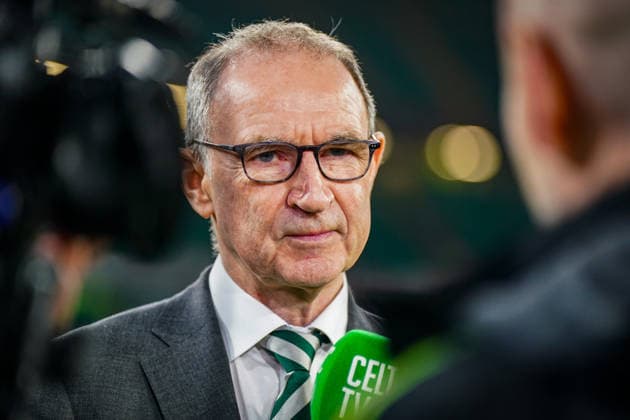 Fussball UEFA Europa League 2025 - 2026, Play-Offs Hinspiel - Celtic FC Glasgow vs VfB Stuttgart - Celtic Park Stadion (Glasgow, Schottland): Martin O Neill Martin Oneill (Trainer, Celtic Glasgow) TV Interview Celtic TV Club Channel, Mimik, Gesichtsausdruck, Emotion Copyright: xJOERANxSTEINSIEKx