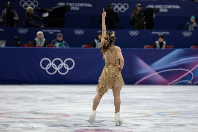 February 19, 2026, Milano, Lombardy, Italy: Alysa Liu of the United States reacts after her performance in the Figure skating, Eiskunstlauf Women Single during the 2026 Winter Olympics at the Milano Ice Skating Arena on Thursday in Milano. Milano Italy - ZUMAj89_ 20260219_oly_j89_069 Copyright: xPaulxKitagakixJr.x