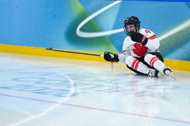 (260220) -- MILAN, Feb. 20, 2026 -- Kristin O neill of Canada reacts after scoring during the Ice hockey, Eishockey women s gold medal game between the United States and Canada at the Milan-Cortina 2026 Olympic Winter games, Winterspiele,Spiele, Summer games in Milan, Italy, Feb. 19, 2026. ) (MICO2026)ITALY-MILAN-OLYMPIC WINTER GAMES-ICE HOCKEY-WOMEN-GOLD MEDAL GAME-USA VS CAN ZhangxHaofu 