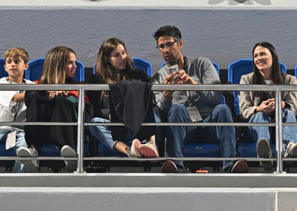 February 19, 2026, Doha, Qatar: Fernando Verdasco (2-R) former Spanish tennis player, watches from the stands during the ATP, Tennis Herren men s Qatar ExxonMobil Open 2026 tennis tournament match between Carlos Alcaraz of Spain and Karen Khachanov of Russia at the Khalifa International Tennis Complex. Carlos Alcarazwon against Karen Khachanov 6-7,6-4,6-3. ATP Qatar Exxonmobil Open 2026 Tennis Tournament In Doha - 19 Feb 2026  - ZUMAs197 20260219_aaa_s197_360 Copyright: xNoushadxVariyattiyakkalx