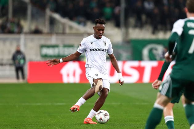 Panathinaikos FC v FC Viktoria Plzen - UEFA Europa League 2025 26 Knockout Play-off First Leg Sampson Dweh of Viktoria Plzen is in action during the UEFA Europa League play-offs 1st leg game between Panathinaikos and Viktoria Plzen at Oaka Stadium in Athens, Greece, on February 19, 2026.  Copyright: xStefanosxKyriazisx originalFilename:kyriazis-panathin260219_npDEL.jpg