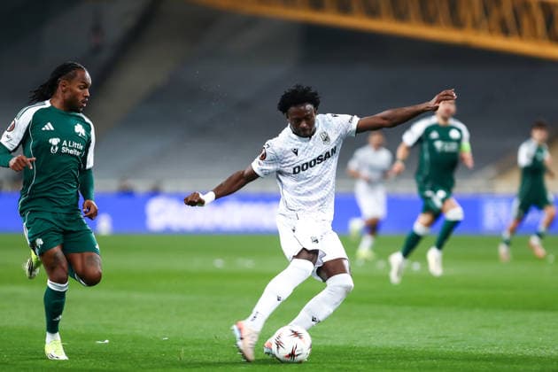 Panathinaikos FC v FC Viktoria Plzen - UEFA Europa League 2025 26 Knockout Play-off First Leg Salim Fago Lawal of Viktoria Plzen plays during the UEFA Europa League play-offs 1st leg game between Panathinaikos and Viktoria Plzen at Oaka Stadium in Athens, Greece, on February 19, 2026.  Copyright: xStefanosxKyriazisx originalFilename:kyriazis-panathin260219_npG21.jpg