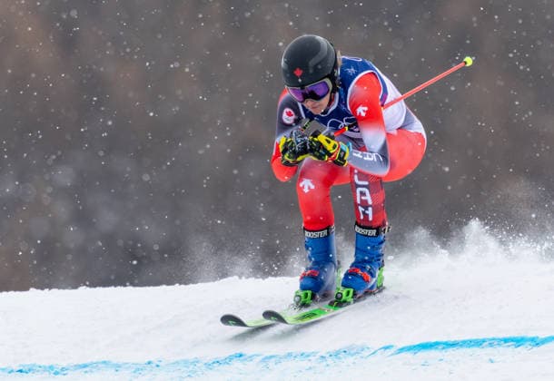 OLYMPICS - Winter Olympic Games, Olympische Spiele, Olympia, OS Milano Cortina 2026 LIVIGNO,ITALY,20.FEB.26 - OLYMPICS, SKI CROSS - Winter Olympic Games Milano Cortina 2026, Skicross, women, qualification. Image shows Hannah Schmidt (CAN).  GEPAxpictures xHaraldxSteiner