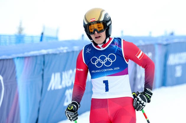 Livigno, Italien 20. Februar 2026: Ski Freestyle Ski Cross Frauen - Olympia 2026 Im Bild: Katrin Ofner (AUT) mit geschlossenen Augen. Snow Park *** Livigno, Italy February 20, 2026 Ski Freestyle Ski Cross Women Olympia 2026 In the picture Katrin Ofner AUT with closed eyes Snow Park Copyright: xFotostandx xHettichx