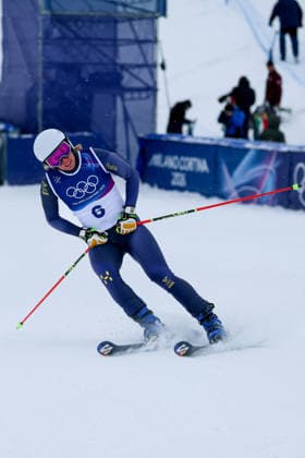 Livigno, Italien 20. Februar 2026: Ski Freestyle Ski Cross Frauen - Olympia 2026 Im Bild: Sandra Naeslund (SWE) Snow Park *** Livigno, Italy February 20, 2026 Ski Freestyle Ski Cross Women Olympia 2026 In the picture Sandra Naeslund SWE Snow Park Copyright: xFotostandx xHettichx