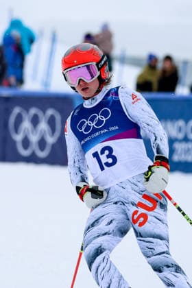 Livigno, Italien 20. Februar 2026: Ski Freestyle Ski Cross Frauen - Olympia 2026 Im Bild: Sixtine Cousin (SUI) Snow Park *** Livigno, Italy February 20, 2026 Ski Freestyle Ski Cross Women Olympia 2026 In the picture Sixtine Cousin SUI Snow Park Copyright: xFotostandx xHettichx