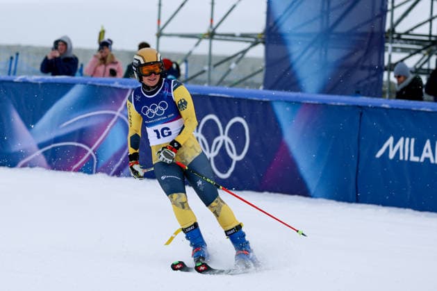 Livigno, Italien 20. Februar 2026: Ski Freestyle Ski Cross Frauen - Olympia 2026 Im Bild: Daniela Maier (GER) lächelt im Ziel. Snow Park *** Livigno, Italy 20 February 2026 Ski Freestyle Ski Cross Women Olympia 2026 In the picture Daniela Maier GER smiles at the finish line Snow Park Copyright: xFotostandx xHettichx