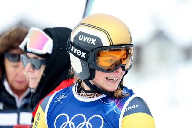 Livigno, Italien 20. Februar 2026: Ski Freestyle Ski Cross Frauen - Olympia 2026 Im Bild: Daniela Maier (GER) lächelnd. Snow Park *** Livigno, Italy February 20, 2026 Ski Freestyle Ski Cross Women Olympia 2026 In the picture Daniela Maier GER smiling Snow Park Copyright: xFotostandx xHettichx