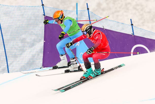 OLYMPICS - Winter Olympic Games, Olympische Spiele, Olympia, OS Milano Cortina 2026 LIVIGNO,ITALY,20.FEB.26 - OLYMPICS, SKI CROSS - Winter Olympic Games Milano Cortina 2026, Skicross, women, qualification. Image shows Jole Galli (ITA) and Katrin Ofner (AUT)Jole Galli (ITA) and Katrin Ofner (AUT).  GEPAxpictures xHaraldxSteiner