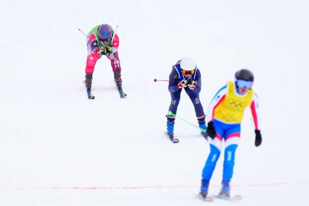 February 20, 2026, Livigno, Italy: Canada s Marielle Thompson comes in last during the women s ski cross quarterfinals at the Milano Cortina 2026 Winter Olympic Games, Olympische Spiele, Olympia, OS in Livigno, Italy, Friday, Feb. 20, 2026. Canada News - February 20, 2026  - ZUMAc35_ 20260220_zaf_c35_009 Copyright: xSeanxKilpatrickx